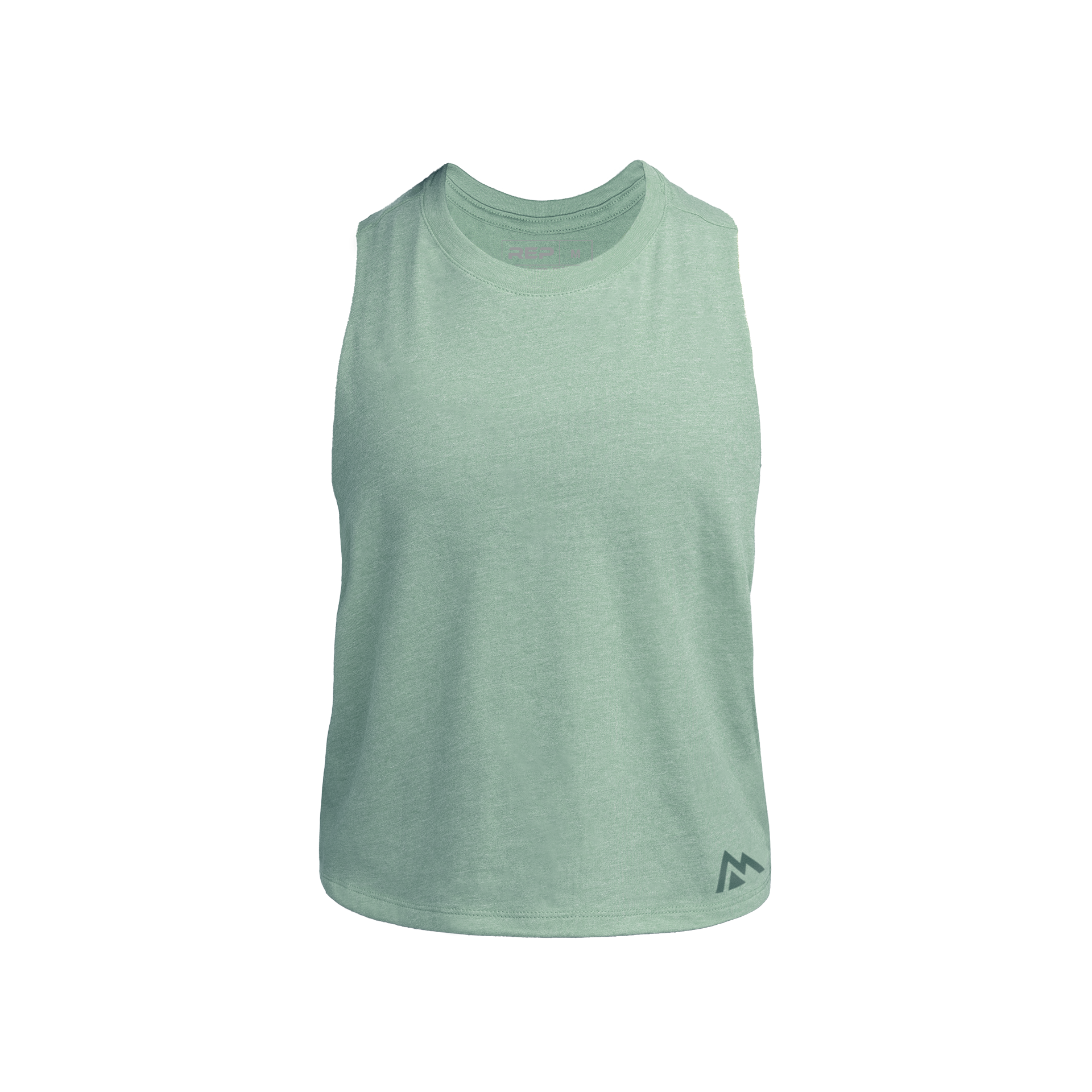 Women's Peak Cropped Dual-Blend Tank - Heather Sage/Sage / X-Small